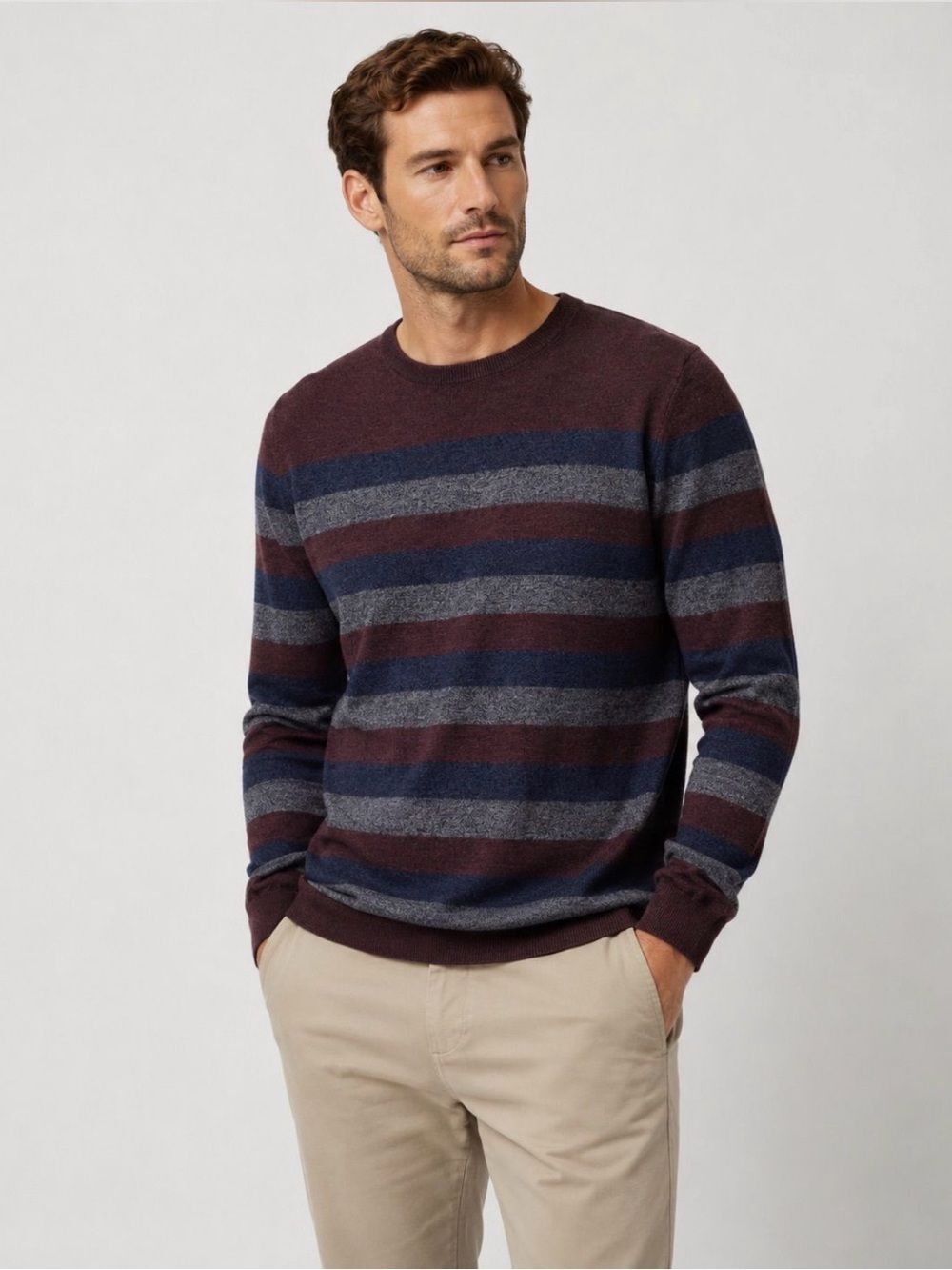 Banana Republic Merino Wool Striped Crewneck Sweater Men’s M